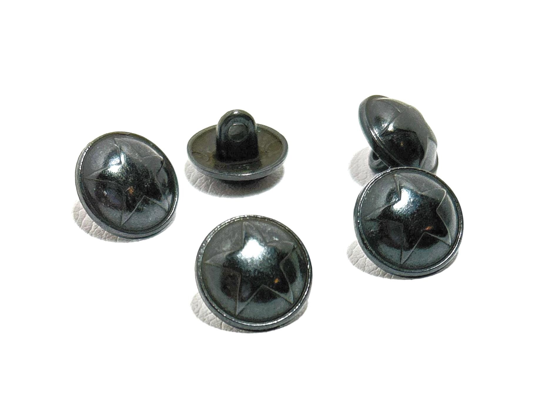 Set of 2-24 STAR Solid Cast Metal Button - 5/8