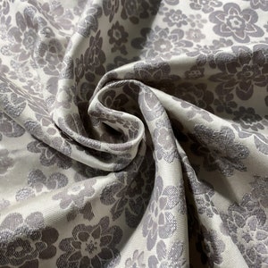 Silver Floral by TELIO - Cotton Jacquard Modern Brocade - Lightweight Jacket / Suiting - Deadstock Apparel Fabric by the Yard [F0905]