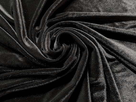 30 PIECE 4 Way Stretch Velvet Spandex Knit BLACK 8 Oz Velvet 58 Wide  SWATCHED Sold as is Imported Deadstock Fabric F0860.2 