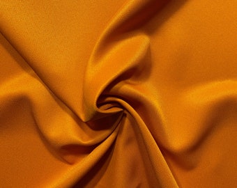 Gabardine SENF / Goldrute - Hochwertiger fester Anzugstoff - Retro Vintage Classic Couture Bekleidungsstoff Meterware [F0037]