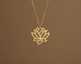Lotus Goddess necklace- 18k solid gold