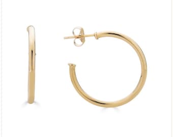 Classic hoop earrings- 18k solid gold