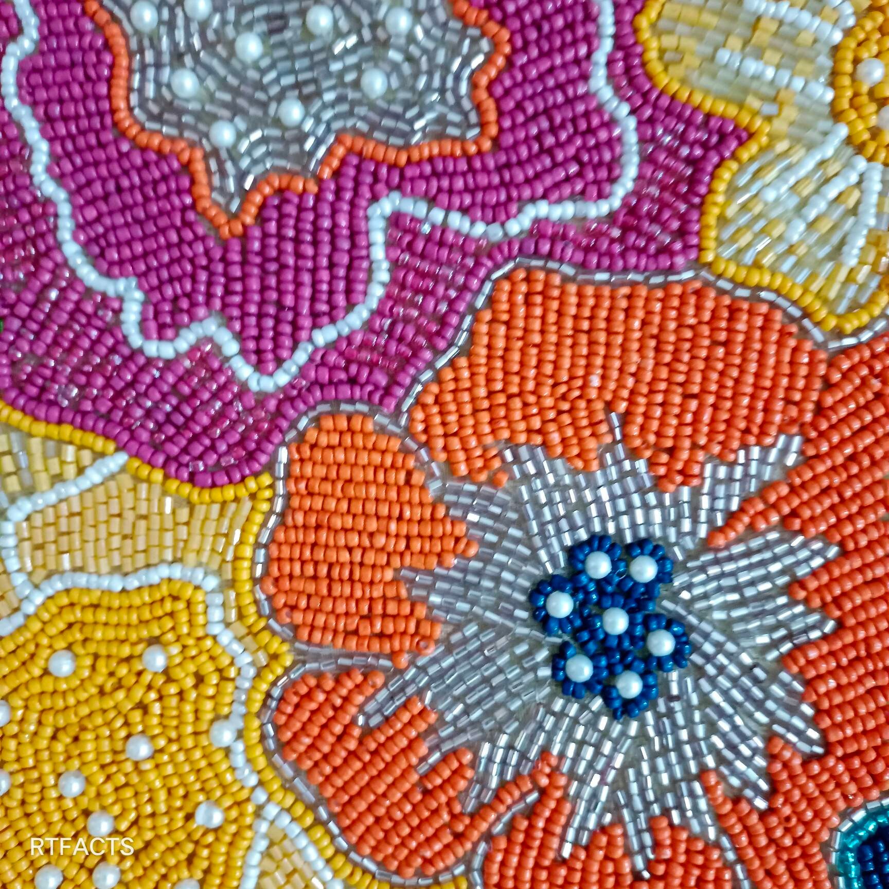 Multi Flower Beaded Placemat Size1216 inches Etsy