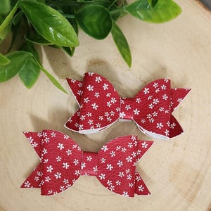 Red Floral Hair Clip Bows for Girls, Tiny Flower Pigtail Bow Set, Fall Floral Hair Accessories for Toddlers, Birthday Gift for Little Girls