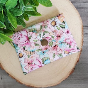 Pochette florale à pression, Pochettes à fermeture pression, Cadeau d'anniversaire pour meilleur ami, Paniers de Pâques pour ados, Portefeuille porte-cartes en similicuir à fleurs