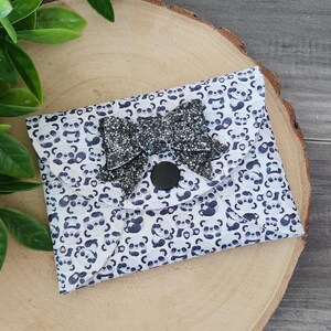 Porte-monnaie en similicuir panda, pochettes avec nœud à fermeture pression, portefeuille avec porte-cartes panda, cadeau d'anniversaire pour meilleure amie, bas de Noël pour fille