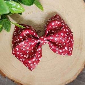 Red Floral Headbands with Bow for Baby, Floral Hair Clips for Women, Fall Floral Hair Accessories for Toddler, Birthday Gift for Little Girl