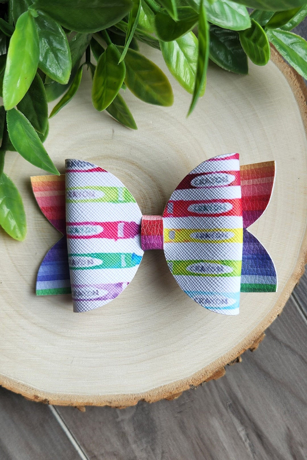 Crayon Hair Bow for Girls, First Day of School Hair Bows for Little Girls, Back to School Hair