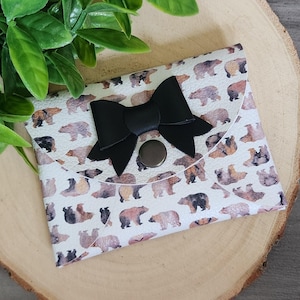 Pochettes à fermeture pression Grizzly Bear, Porte-monnaie en similicuir, Portefeuille avec porte-cartes, Cadeau d'anniversaire pour meilleure amie, Panier de Pâques