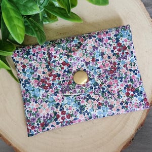 Petit porte-cartes floral en similicuir, pochettes à fermeture pression, cadeau d'anniversaire pour meilleur ami, panier de Pâques pour ados