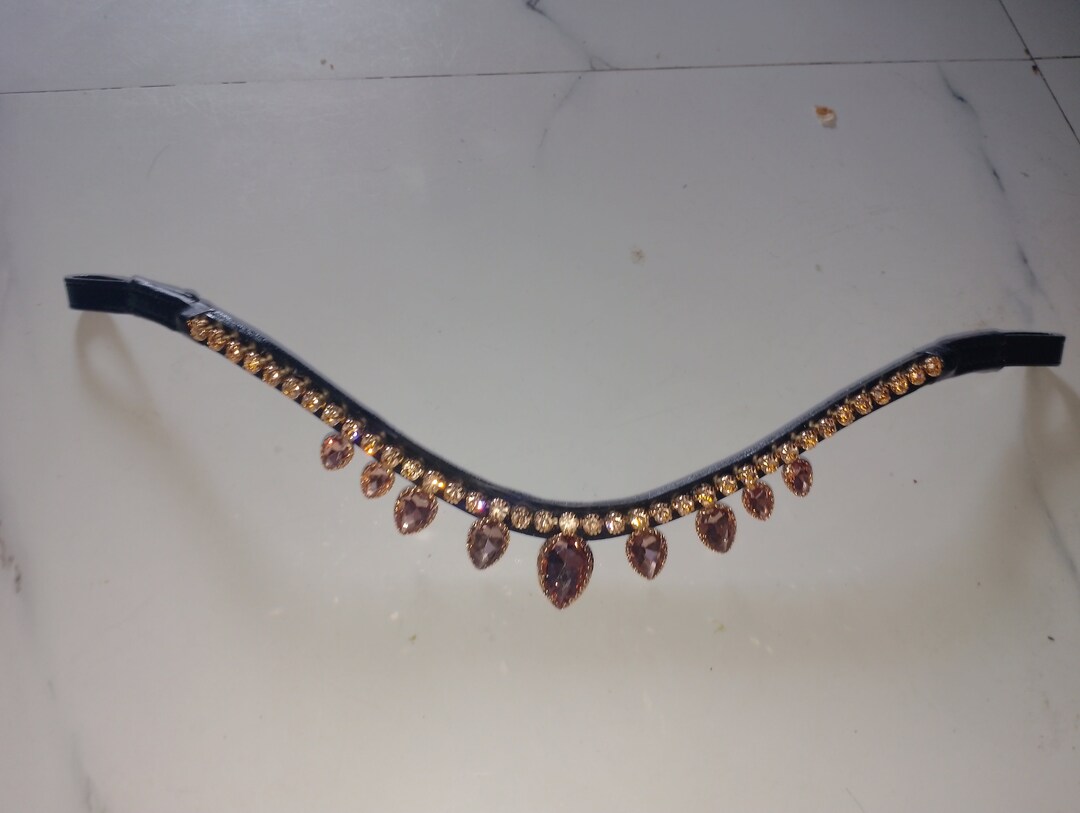 Horse Bridle Browband Rose Gold Equestrian Crystal Browband Etsy
