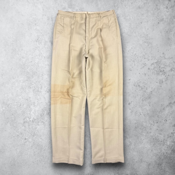 40s rayon gabardine slacks レーヨンギャバ Vintage 1940s Palm Beach Gabardine Rayon Pleated Trouser Linen