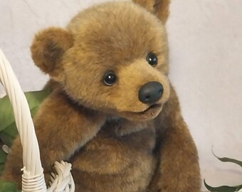 Realistic Teddy Bear Stuffed Animal Toy: Handmade Artist Art Doll, Soft Sculpture, Poseable Faux Taxidermy, Lifelike Replica, Collectible