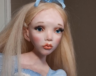 OOAK Boudoir Art Doll "Alice in Wonderland": Interior Collectible Doll, Home Decor