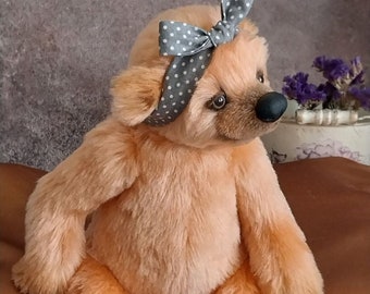 Realista melocotón oso juguete artificial peluche animal lindo bebé cachorro salvaje escultura suave mascota OOAK taxidermia falsa felpa artdoll decoración interior