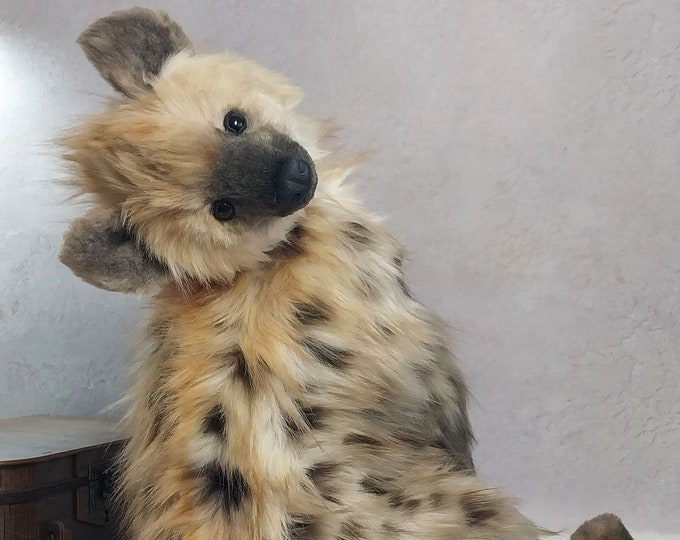 Realistic Hyena, Stuffed Animal, Cute Baby Hyena Cub Toy, Soft
