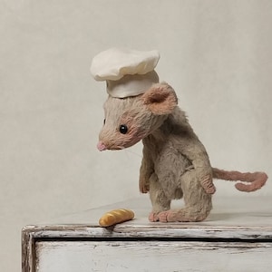 Miniature mouse Realistic toy OOAK Artificial stuffed animal Cute baby rat toy Soft sculpture pet Faux taxidermy Plush art doll Home Decor