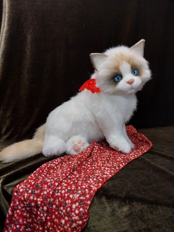 Realistic White Kitten Artificial Stuffed Animal Cute Feline Cat Friend Toy Soft Sculpture Pet OOAK Faux Taxidermy Plush Art Doll Home Decor Etsy