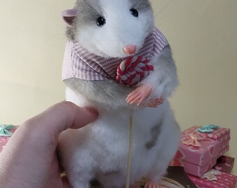 ミニチュアネズミ リアルなおもちゃ 一点物 人工ぬいぐるみ ネズミの