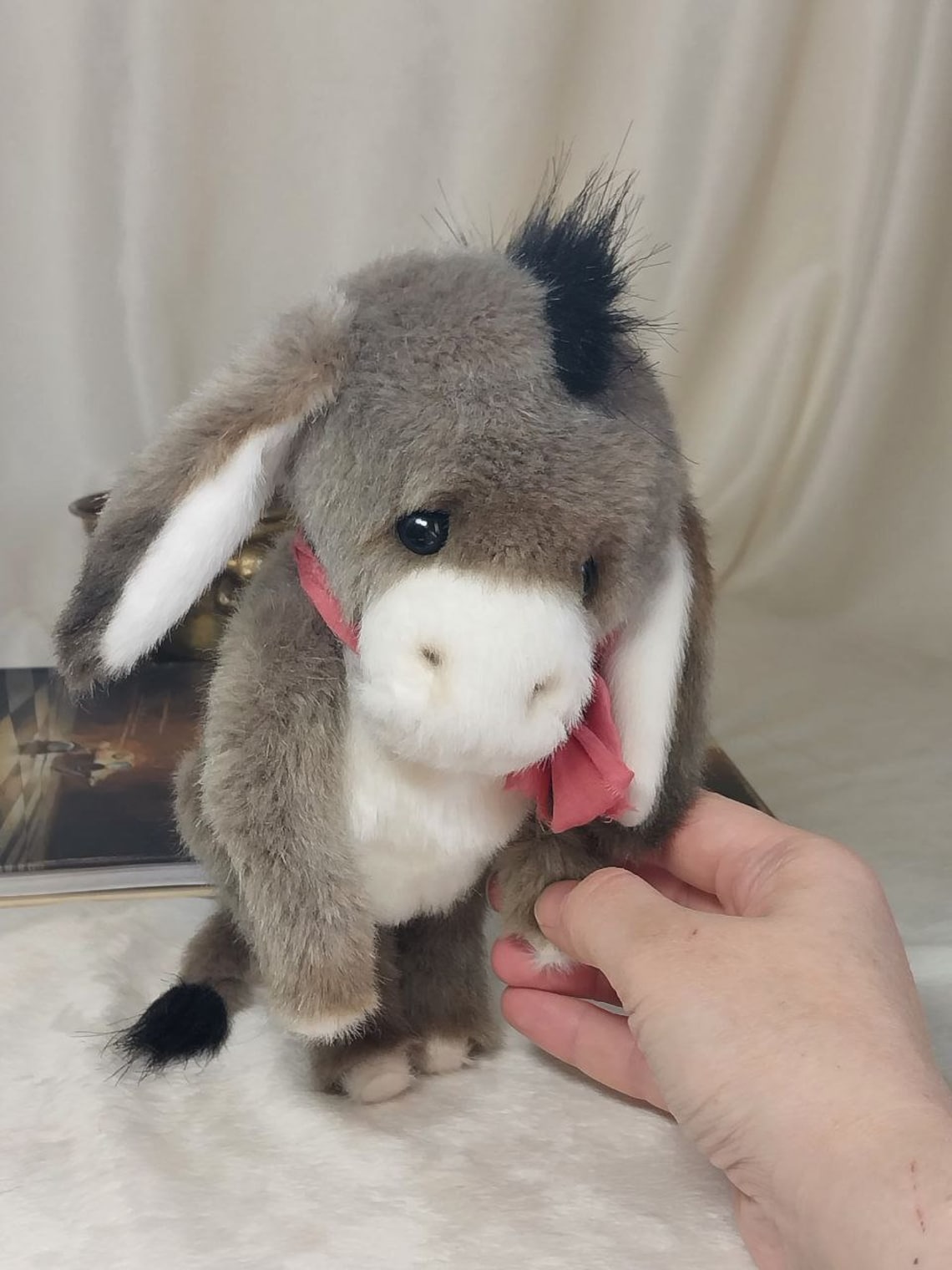 Realistic Donkey, Artificial Stuffed Animal, Cute Baby Miniature Toy