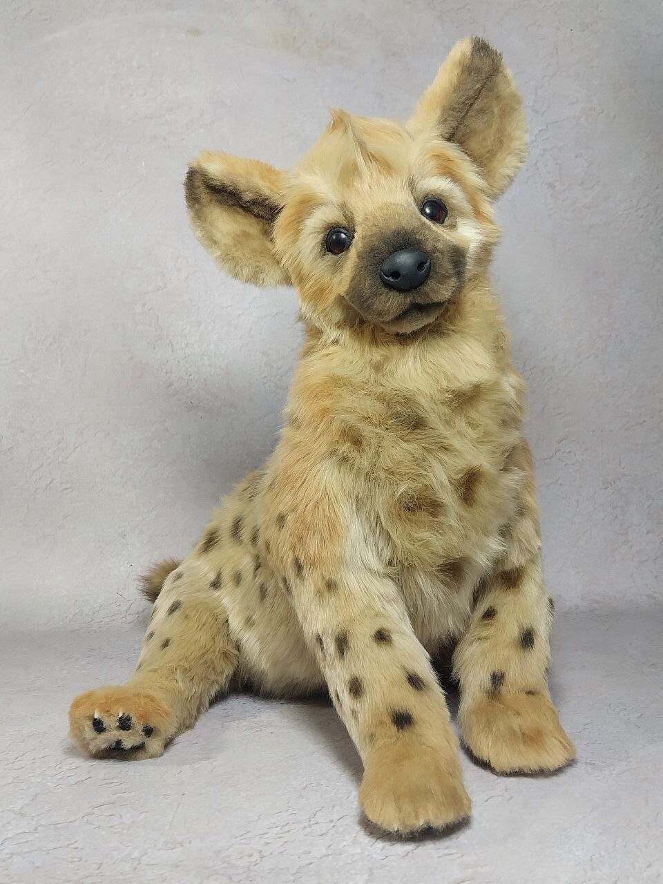 Realistic Hyena Toy Artificial Stuffed Animal Cute Baby Puppy Cub Soft
