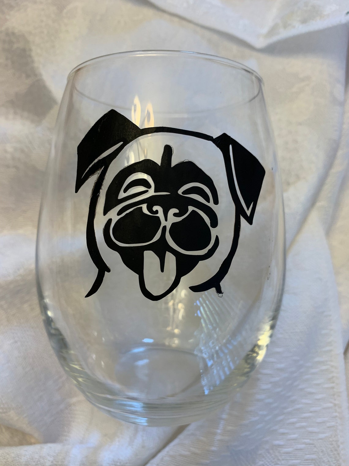 Pug Lovers Wine Glass 20 Oz - Etsy
