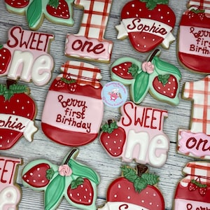 Berry First Birthday, Sweet One Theme Cookies