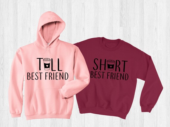 Mejor amiga sudadera con capucha Tall Best Friend Short Best | Etsy España