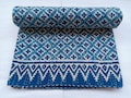 Indian Ikat Handmade Vintage Hand Block Print Kantha Quilt Throw Cotton Bedding Bedspread Reversible Twin Blanket Indian Kantha Bed Cover product logo
