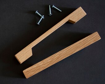 Wood Drawer Pull "Bruno"(light), Kitchen Closet Furniture Hardware, Modern Cabinet Wood Pulls (Mod: BRUNO Lt)