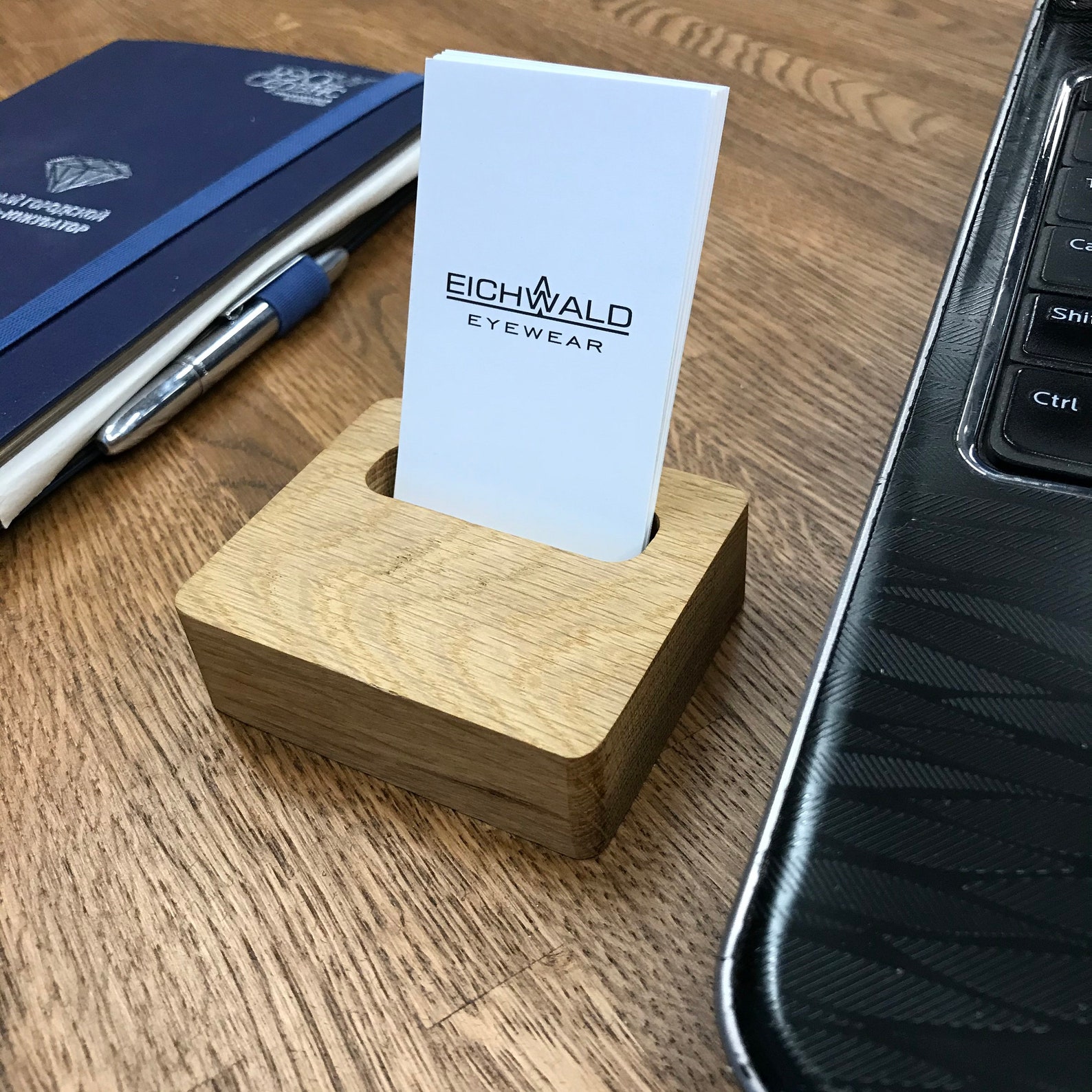 Vertical MOO Business Card Stand. Business Card Display. Wood Etsy