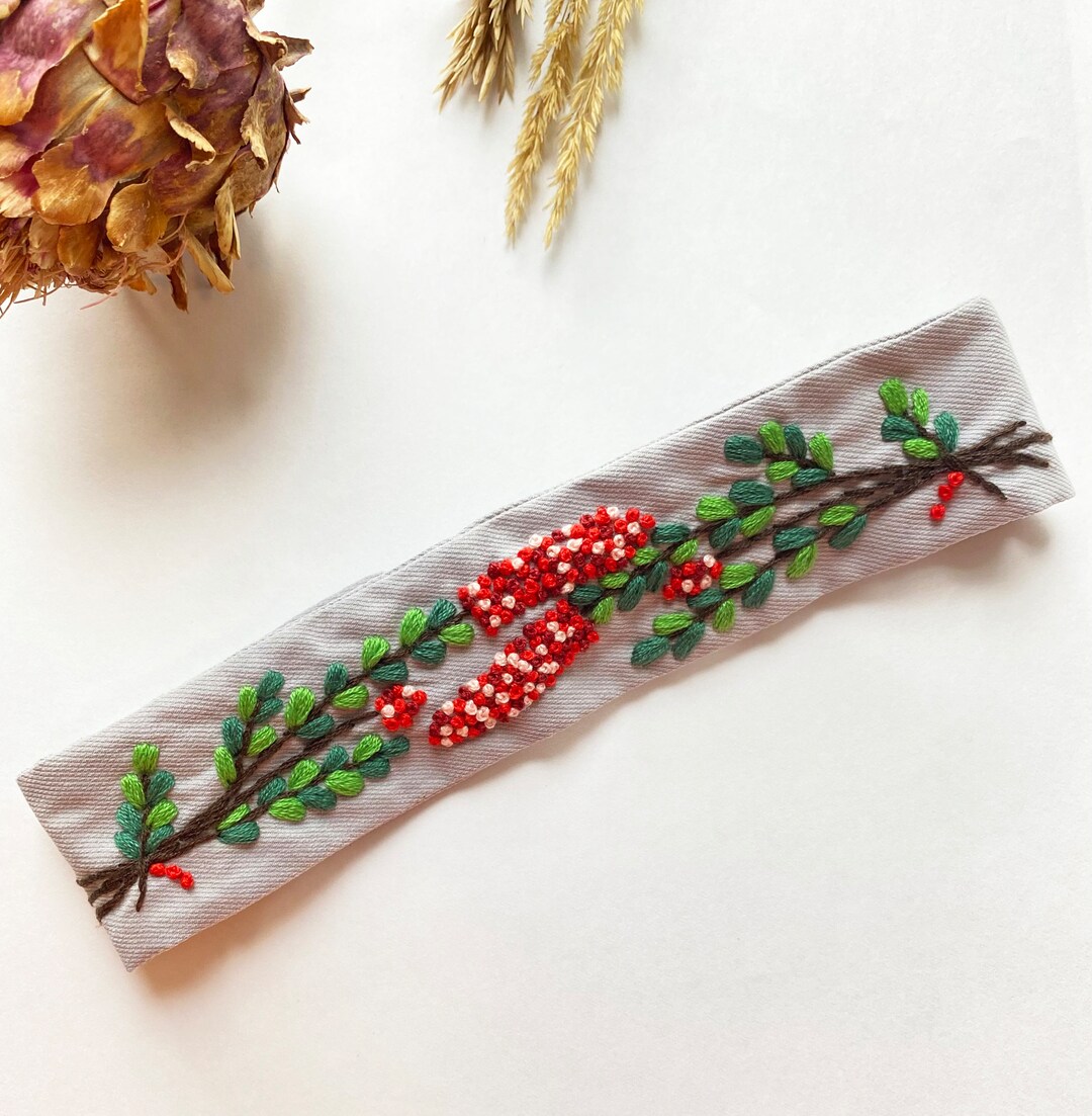 Hand Embroidery Headband, Floral Headband, Original Boho Top  display picture 1