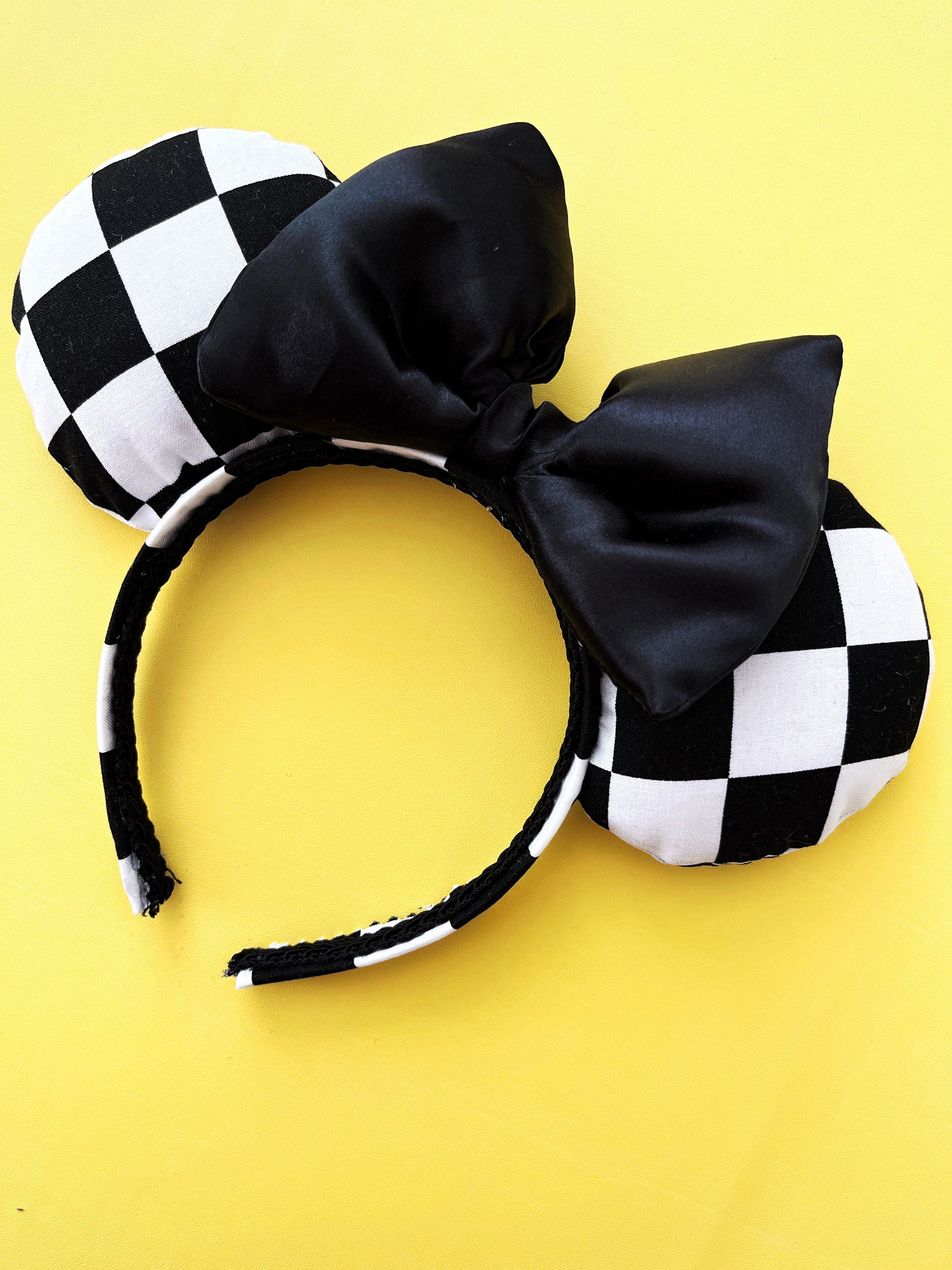 Faux Leather L V Black Disney Ears on White – Dreamy Designs by Trudy
