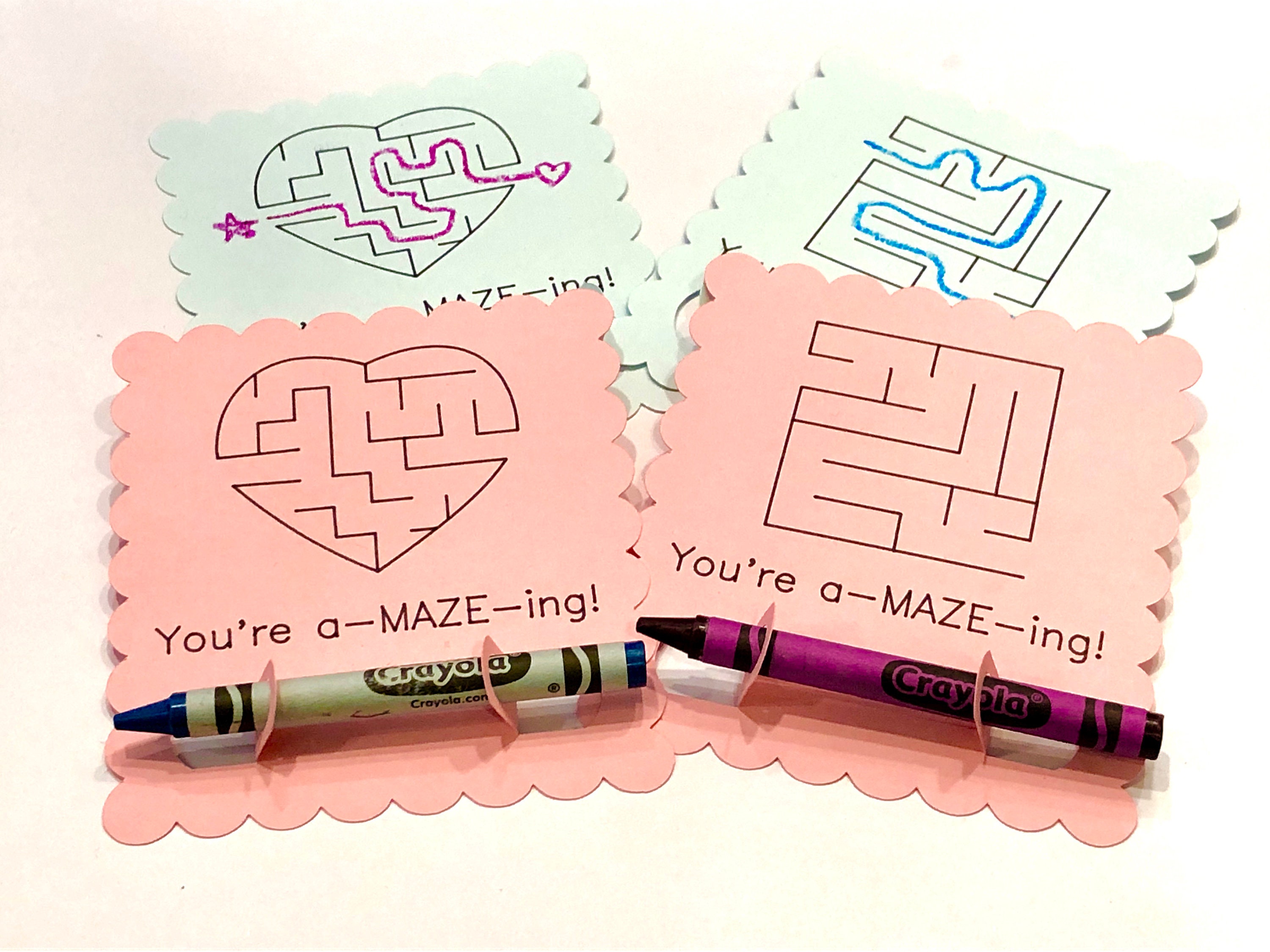 Valentines Kids Maze Crayon Card SVG a Draw and Cut - Etsy Canada