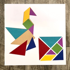 Tangram Puzzle Cut File- a cut download for homeschool and classroom for spatial reasoning for Cricut and Printable (svg, dxf, png, pdf)