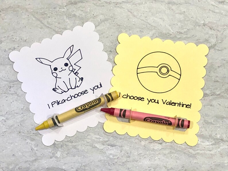 Download Pokemon Valentine's Crayon Card SVG a Cricut/Silhouette | Etsy
