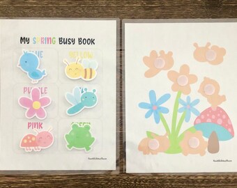 Cricut Spring Shapes and Colors Busy Book SVG- Pre K Shape Matching Worksheets and Coordinating Print and Cut File PNG for Cricut (pdf, png)