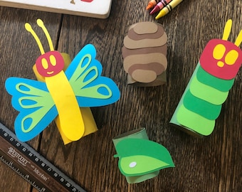 Very Hungry Caterpillar Toilet Paper Roll Puppet SVG & PDF (Digital Download)