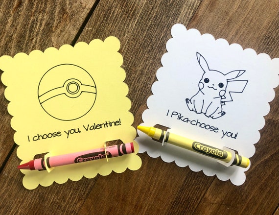 Pokemon Valentine's Crayon Card SVG, Boys Valentines SVG a  Cricut/silhouette or Hand Cut Maze Gift Card for Kids svg, Pdf -  Hong  Kong