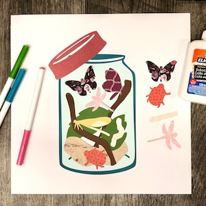 Le Bug Jar SVG, les enfants artisanat SVG sur les insectes et la vie naturelle, la science Cricut papier activité artisanale sur les insectes (svg, pdf, png)
