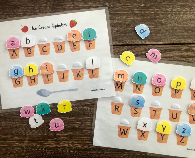 Cricut Ice Cream Alphabet Busy Book Download- Busy Binder Circle Time ...