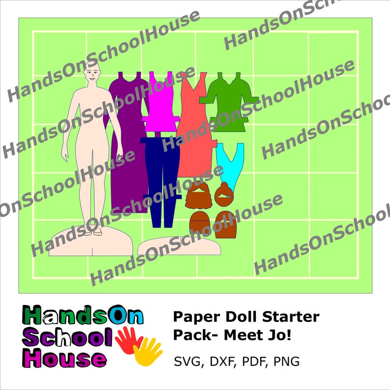 Paper Doll SVG Cut File Meet Jo A downloadable doll for Etsy