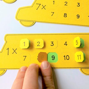 Multiplication Times Tables SVG and PDF- school bus math cut file and printable for learning times tables with Cricut (svg, png, pdf)