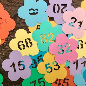 Flower Number Tiles SVG, Spring Counting Activity SVG- math manipulative cut file for Cricut and Silhouette (svg)
