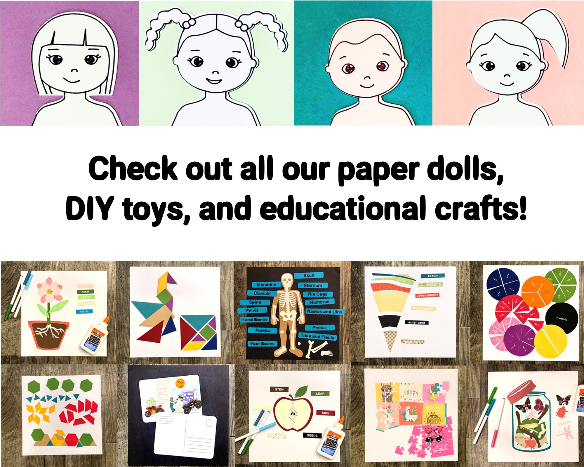 Large Size Paper Doll Material Paper Sticker Kids Diy Tool - Temu