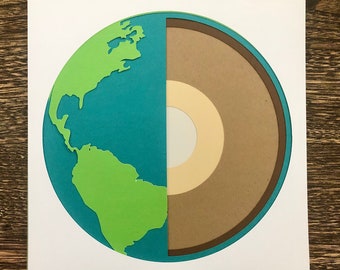 Layers of the Earth/ Earth's Layer Paper Stack Wall Art SVG,  Geography Art for Circuit, Science Themed, Stacked Paper Mandala (SVG Only)