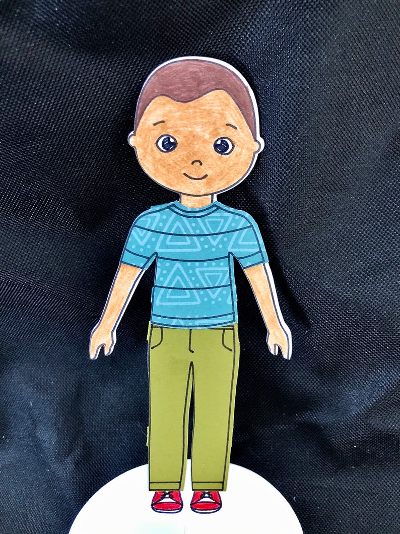 Paper Doll Cut File and Printable Meet Peter A downloadable doll for Cricut and Silhouette machines and hand cutting svg, png, pdf image 3