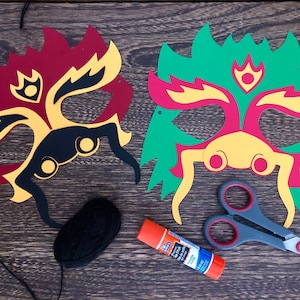 Lucky Dragon SVG / PDF Maschera per bambini, file di taglio del Capodanno cinese e stampabile, mestiere Lucky Dragon per Cricut/Silhouette o tagliato a mano (svg e pdf)