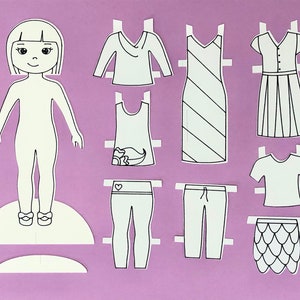 Paper Doll Cut File and Printable- Meet Mae! A downloadable doll for Cricut and Silhouette machines and hand cutting (svg, png, pdf)