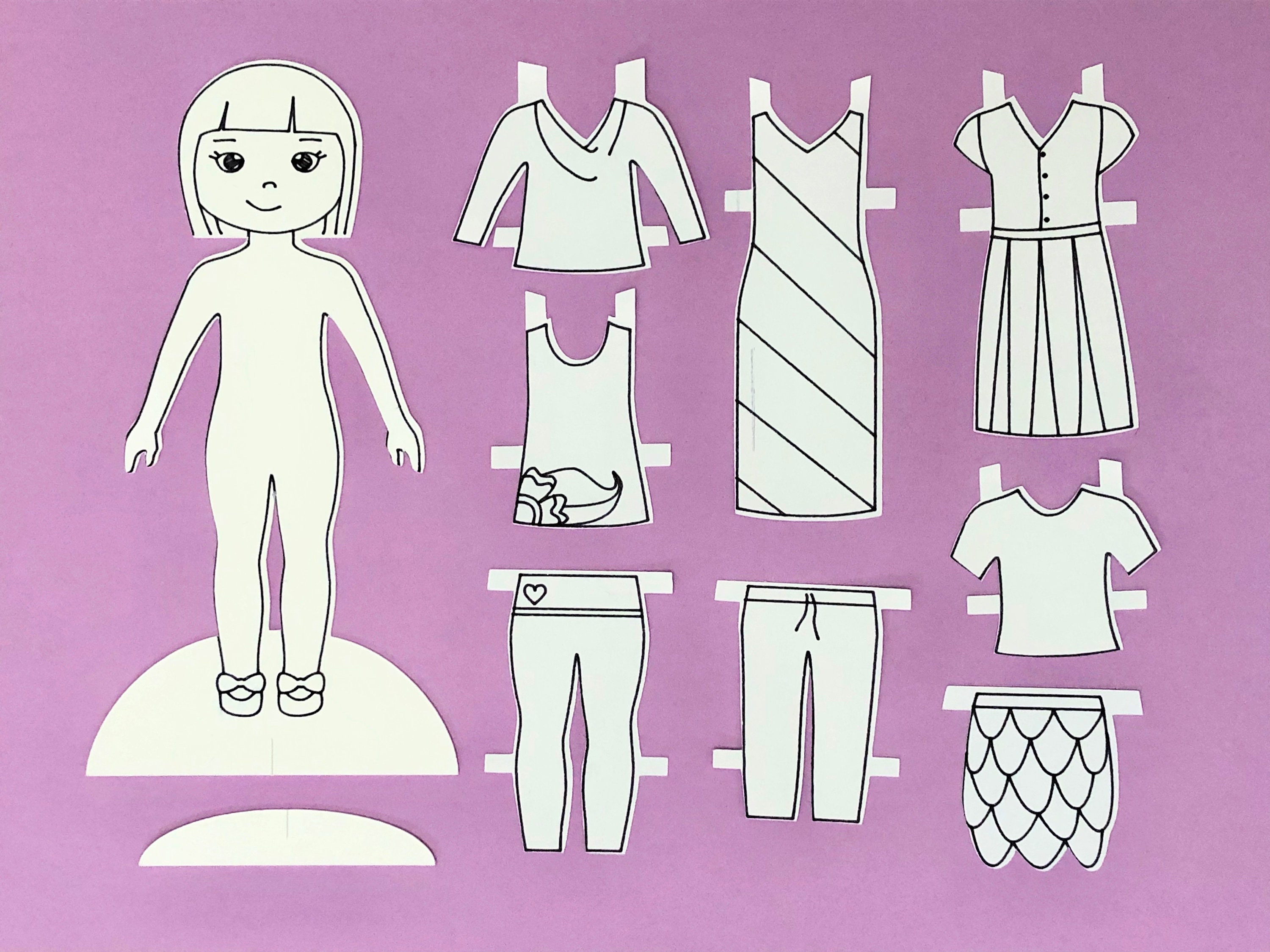 Paper Doll Cut File and Printable Meet Mae A Downloadable Etsy